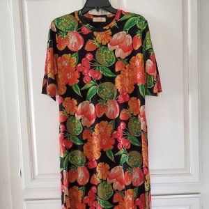 VINTAGE SHIFT DRESS, nature/fruit/summer design
